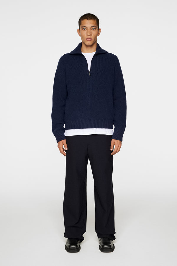 J.lindeberg Wilmer Quarter Zip Knit JL Navy