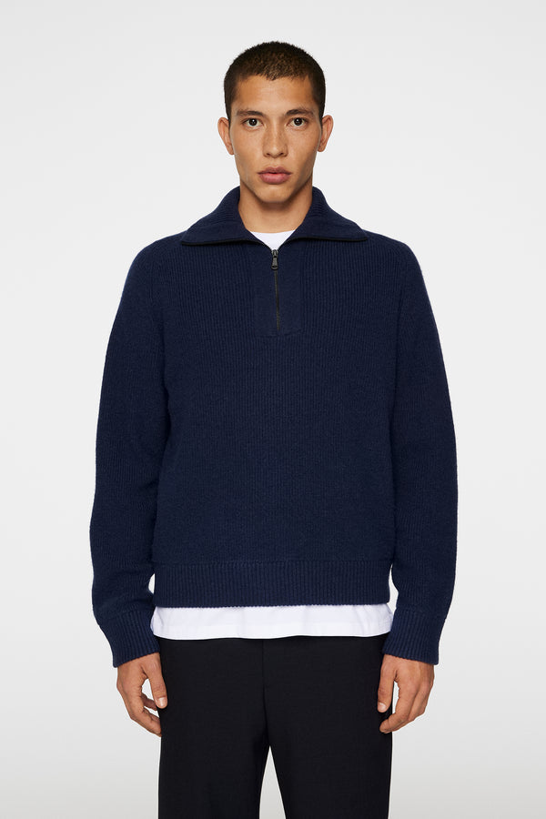 j.lindeberg Wilmer Quarter Zip Knit JL Navy