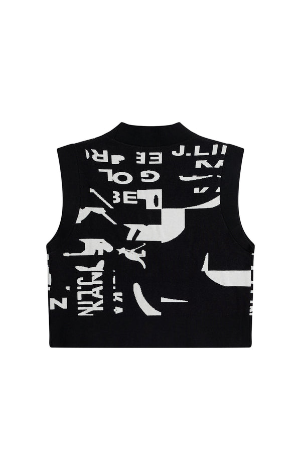 J.lindeberg Jackie Jacquard Vest JL Kangol Black White M
