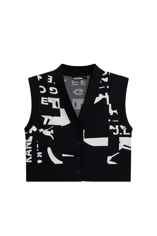 J.lindeberg Jackie Jacquard Vest JL Kangol Black White M
