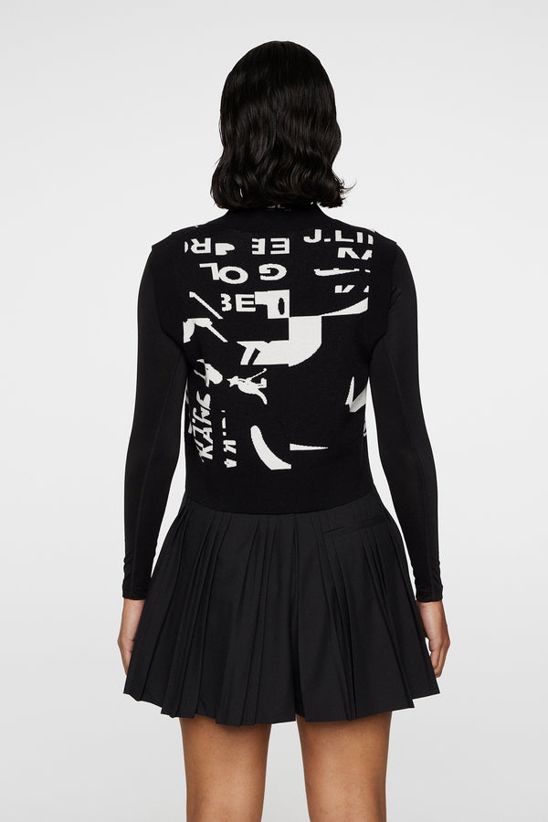 J.lindeberg Jackie Jacquard Vest JL Kangol Black White M