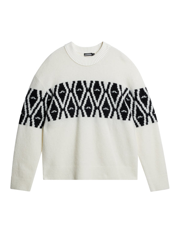 J.lindeberg Jalen Jacquard Knitted Sweater Whisper White