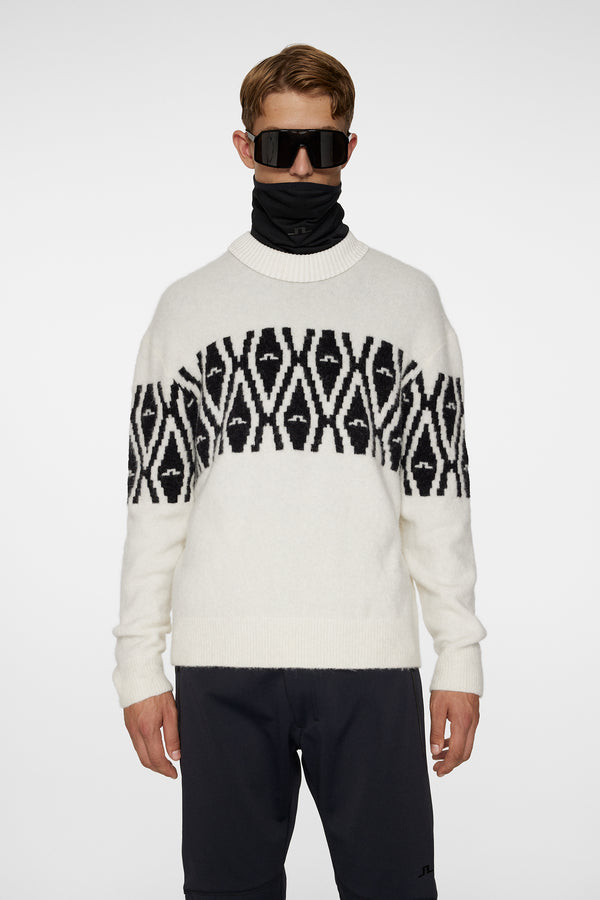 j.lindeberg Jalen Jacquard Knitted Sweater Whisper White