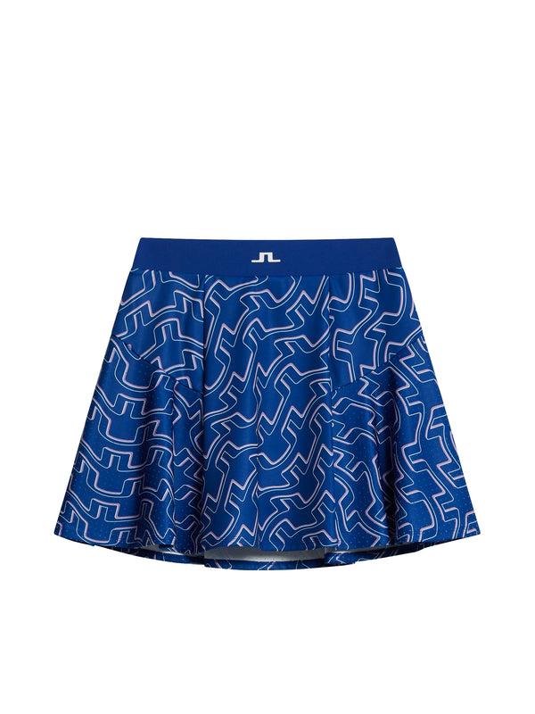 J.lindeberg Jane Print Skirt Outline Bridge Wave Blue