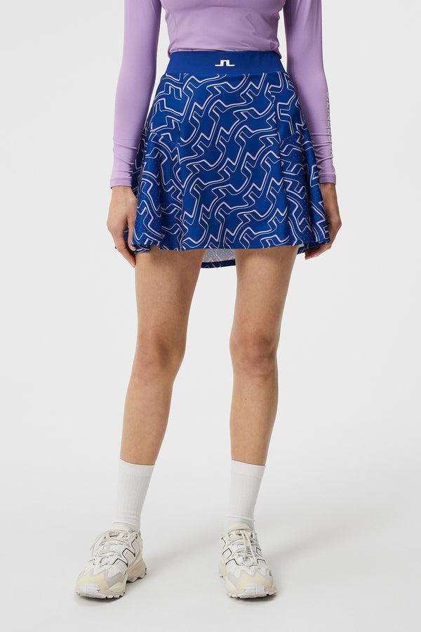 j.lindeberg Jane Print Skirt Outline Bridge Wave Blue