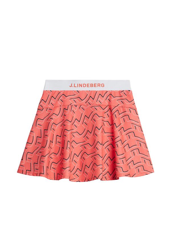 J.lindeberg Jane Print Skirt Outline Bridge Wave Coral