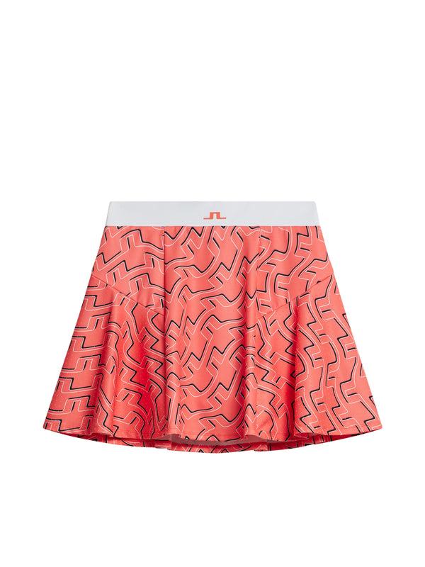 J.lindeberg Jane Print Skirt Outline Bridge Wave Coral