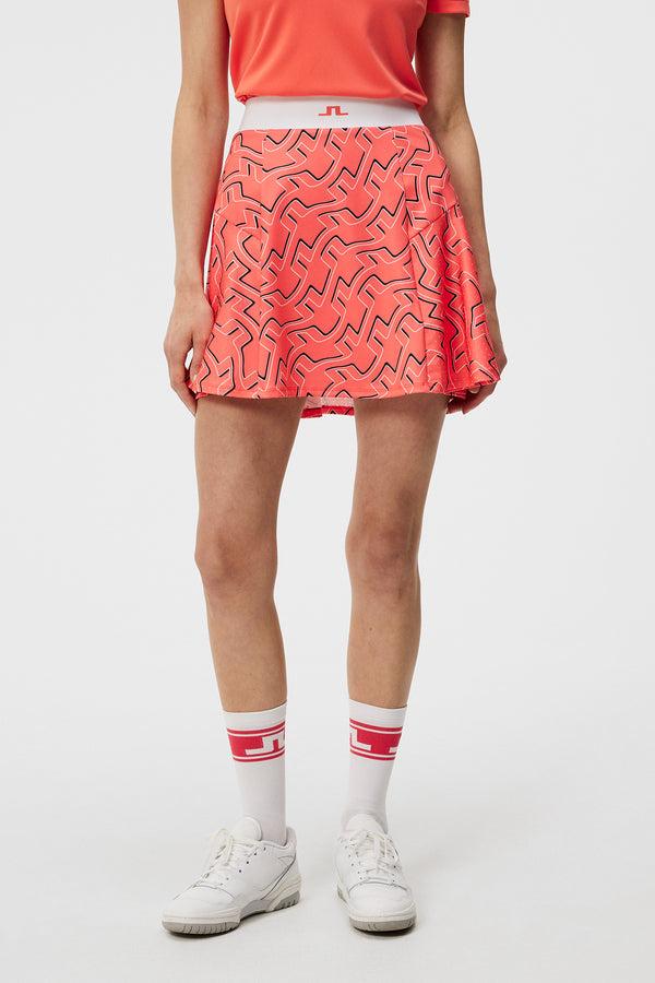j.lindeberg Jane Print Skirt Outline Bridge Wave Coral