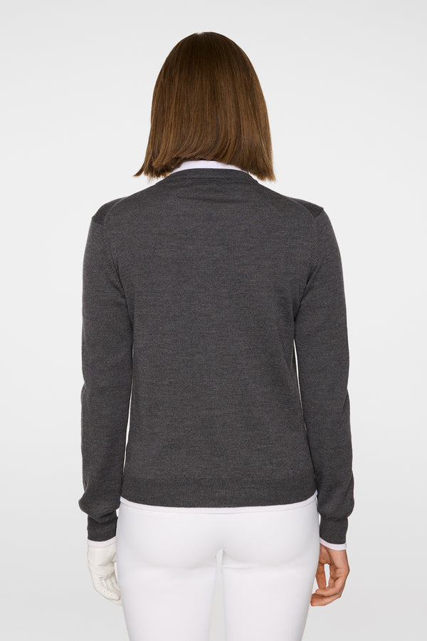 J.lindeberg Joanna Knitted Cardigan Dark Grey Melange