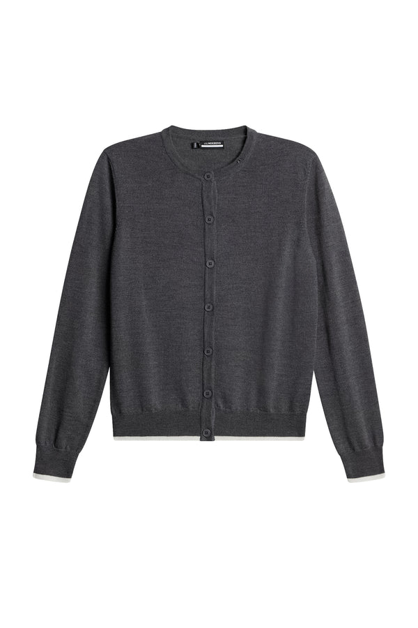 J.lindeberg Joanna Knitted Cardigan Dark Grey Melange
