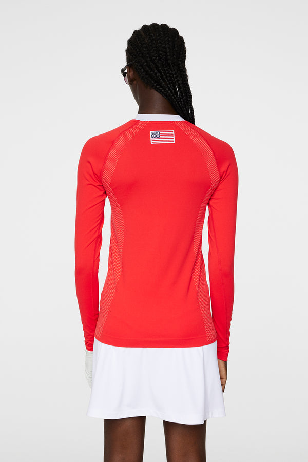 J.lindeberg Joelle Seamless Longsleeve Flame Scarlet