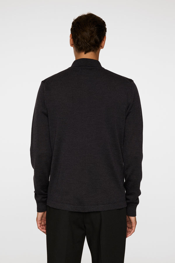 J.lindeberg Kaleb Merino Zip Cardigan Dark Grey Melange