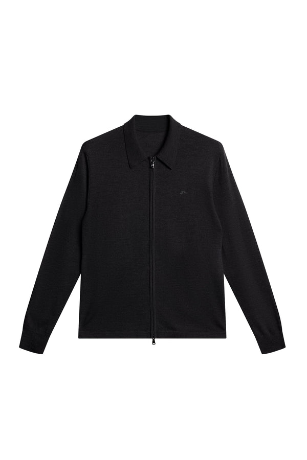 J.lindeberg Kaleb Merino Zip Cardigan Dark Grey Melange
