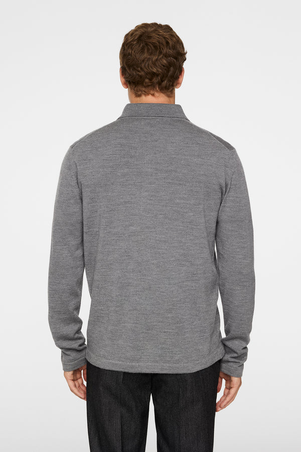 J.lindeberg Kaleb Merino Zip Cardigan Mid Grey Melange