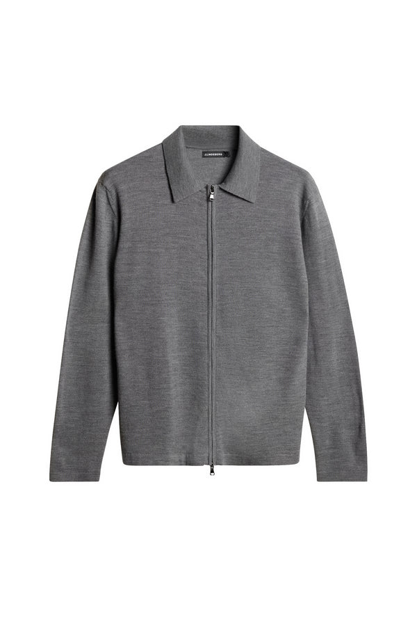 J.lindeberg Kaleb Merino Zip Cardigan Mid Grey Melange