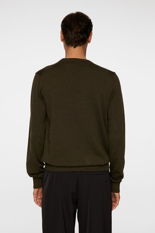 J.lindeberg Keane Merino Crew Neck Forest Green Melange
