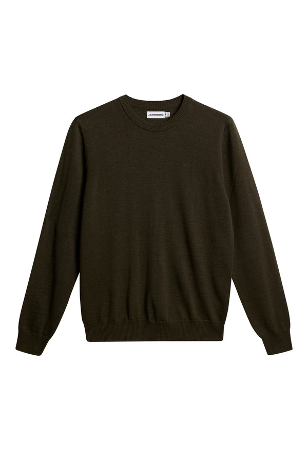 J.lindeberg Keane Merino Crew Neck Forest Green Melange