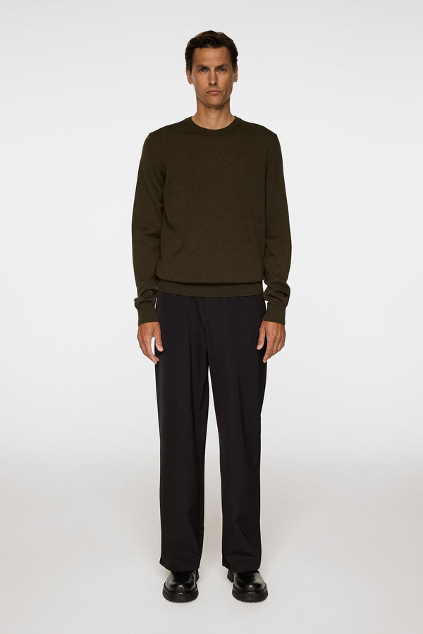 J.lindeberg Keane Merino Crew Neck Forest Green Melange