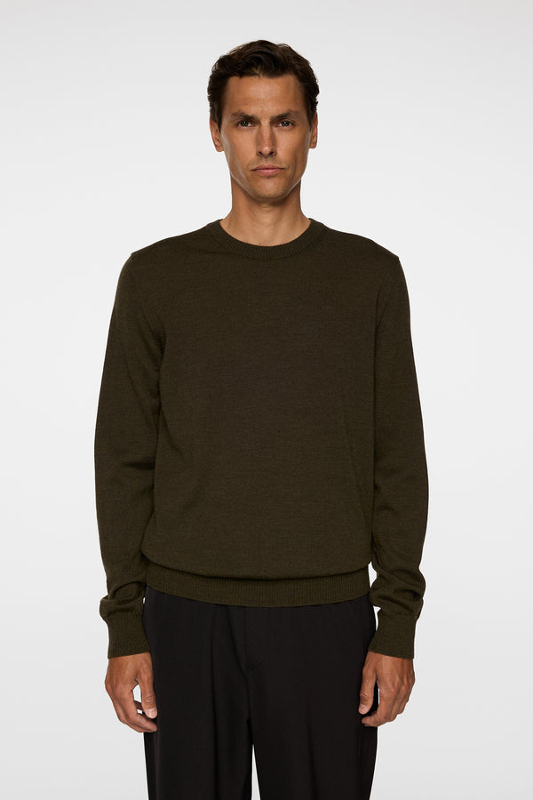 j.lindeberg Keane Merino Crew Neck Forest Green Melange