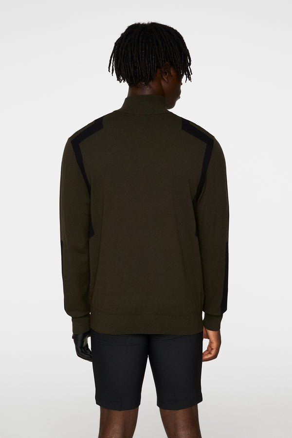 J.lindeberg Kendrick Knitted Zip Sweater Forest Green