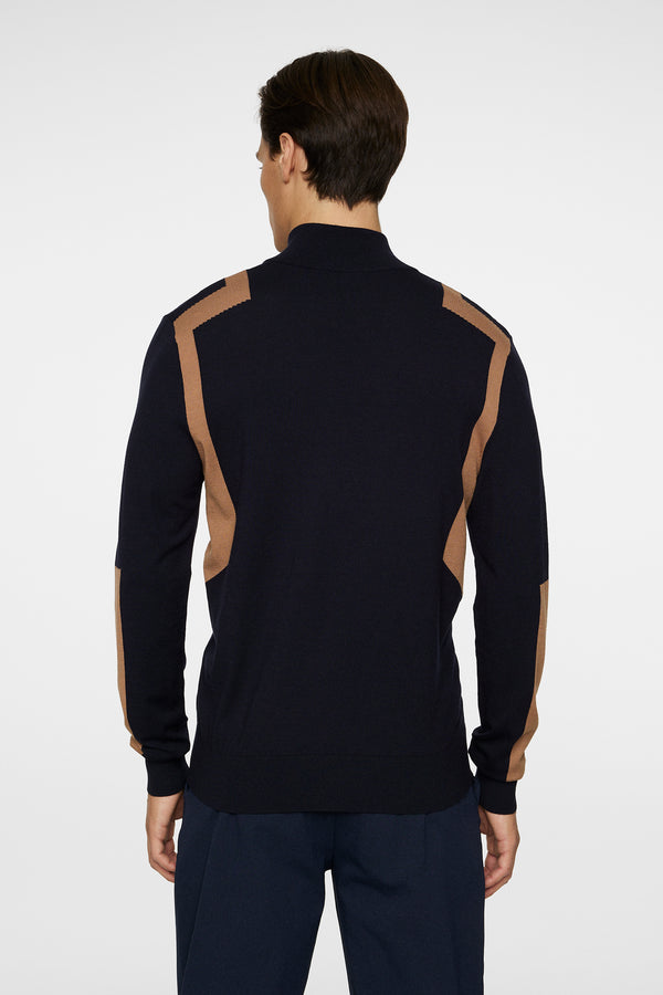 J.lindeberg Kendrick Knitted Zip Sweater Tigers Eye