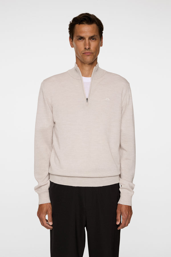 j.lindeberg Kiyan Merino Quarter Zip Moonbeam Melange
