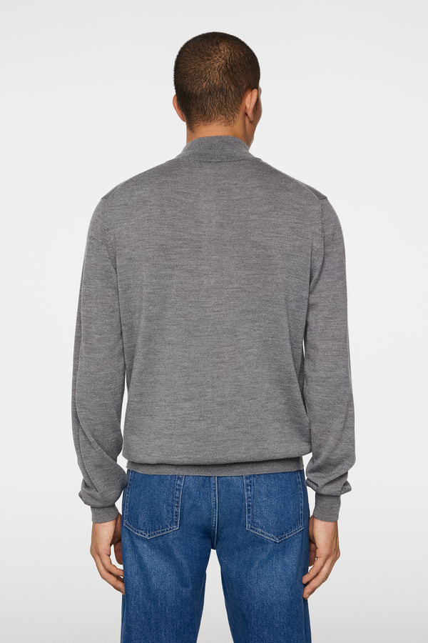 J.lindeberg Kiyan Quarter Zip Sweater Mid Grey Melange