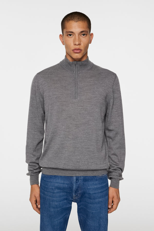 j.lindeberg Kiyan Quarter Zip Sweater Mid Grey Melange