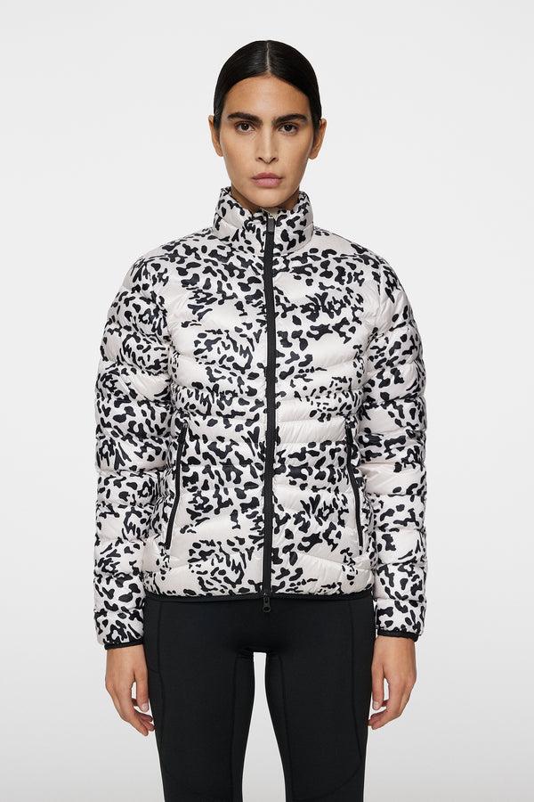 j.lindeberg Lara Light Down Jacket Print Snake Rock Moonbeam M