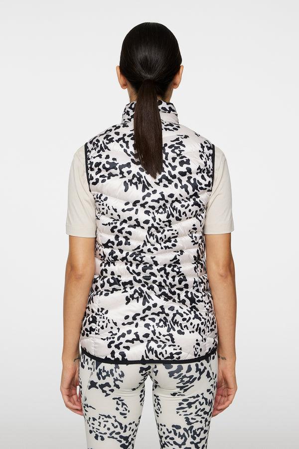 J.lindeberg Lara Light Down Vest Print Snake Rock Moonbeam M