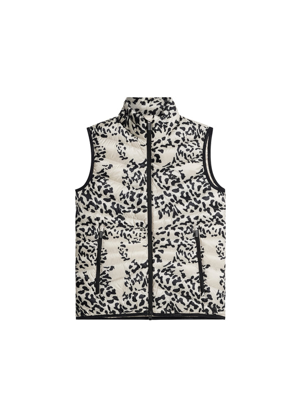 J.lindeberg Lara Light Down Vest Print Snake Rock Moonbeam M
