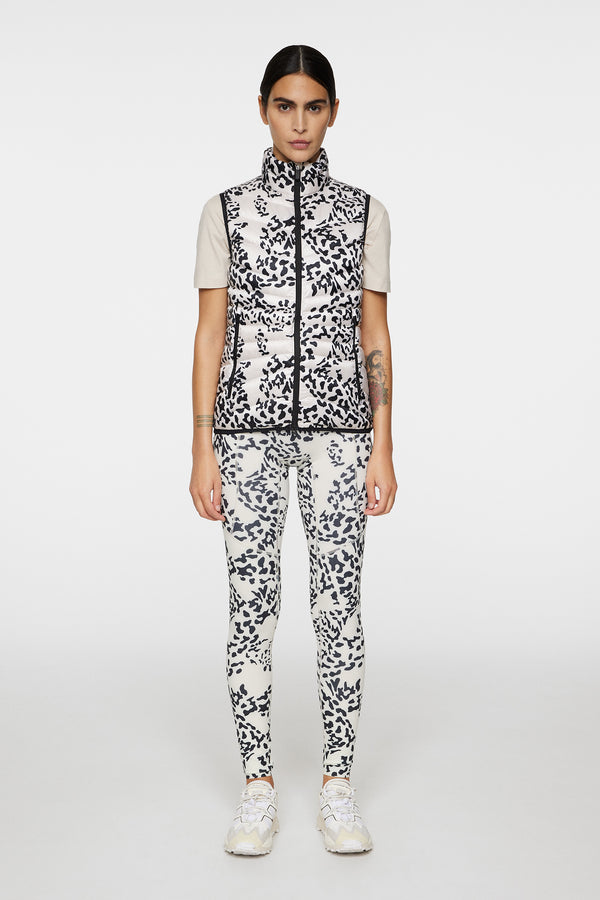 J.lindeberg Lara Light Down Vest Print Snake Rock Moonbeam M