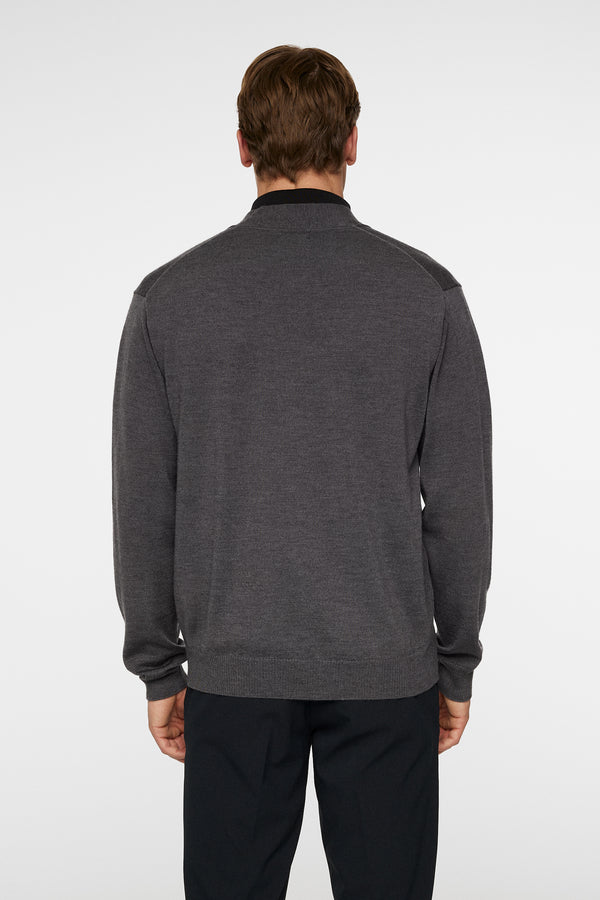 J.lindeberg Lucas Knitted Cardigan Dark Grey Melange