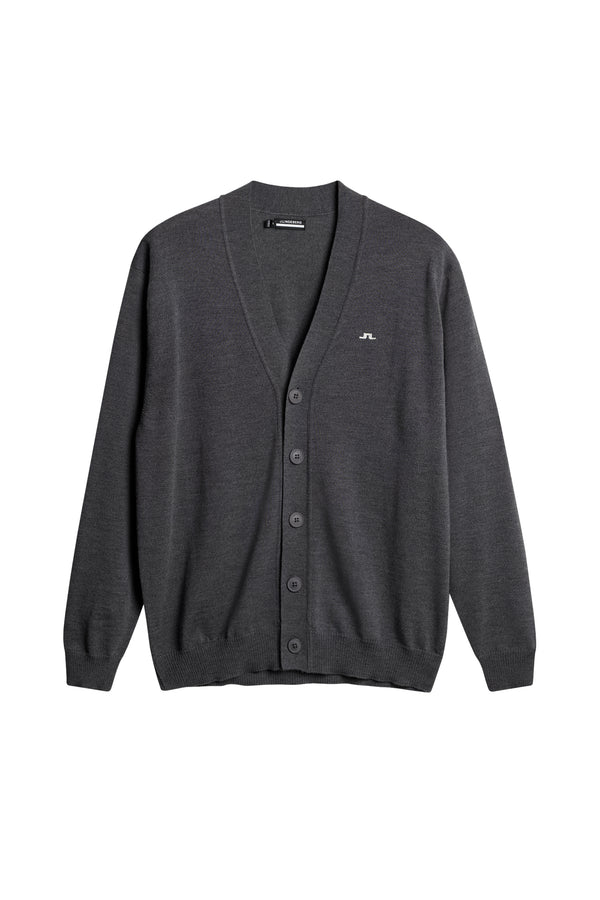 J.lindeberg Lucas Knitted Cardigan Dark Grey Melange