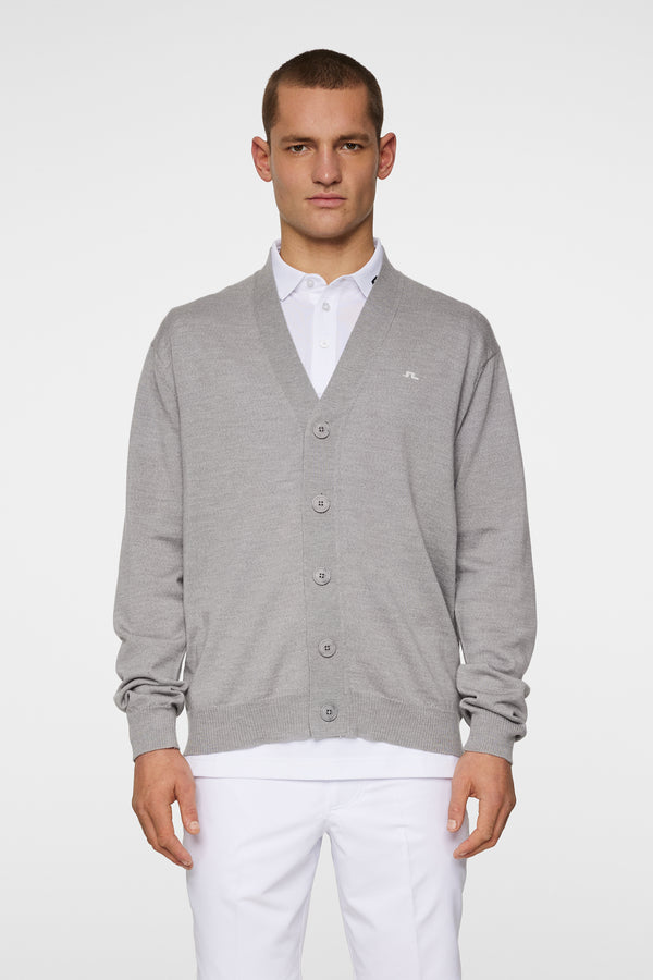 j.lindeberg Lucas Knitted Cardigan Light Grey Melange