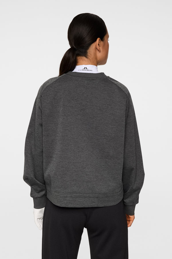 J.lindeberg Lucy Windblock Sweatshirt Asphalt And Black Melange