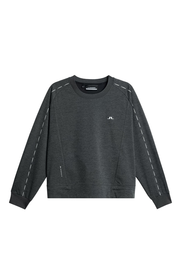 J.lindeberg Lucy Windblock Sweatshirt Asphalt And Black Melange