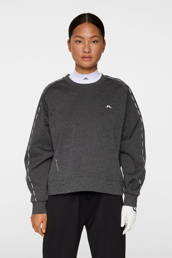 j.lindeberg Lucy Windblock Sweatshirt Asphalt and Black Melange
