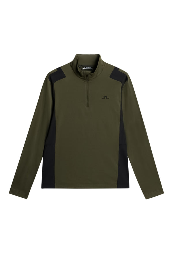 J.lindeberg Lukas Quarter Zip Mid Layer Forest Green