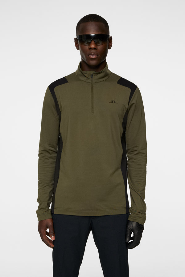 j.lindeberg Lukas Quarter Zip Mid Layer Forest Green