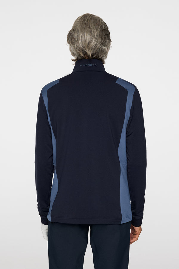 J.lindeberg Lukas Quarter Zip Mid Layer Vintage Indigo