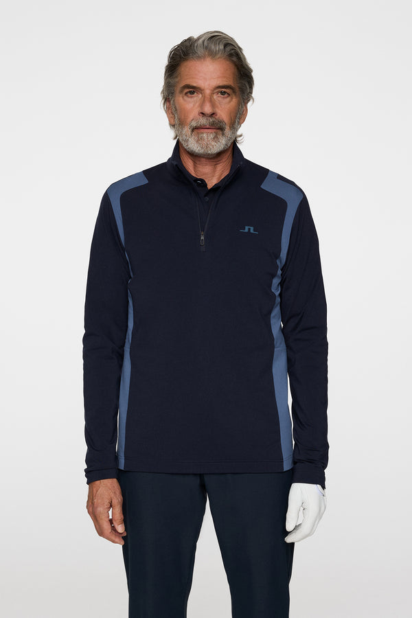 j.lindeberg Lukas Quarter Zip Mid Layer Vintage Indigo