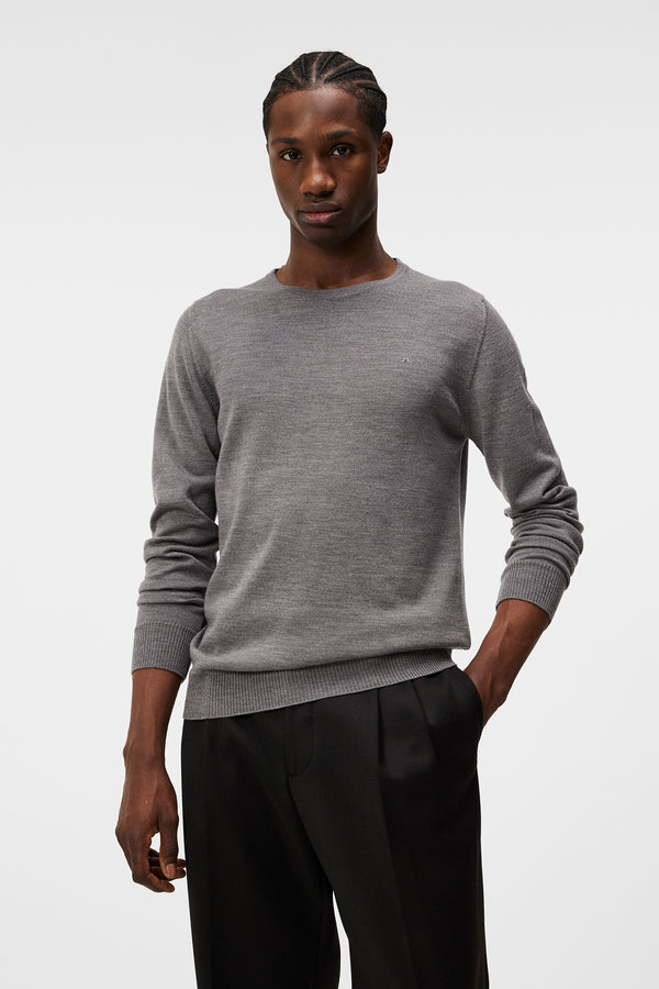 j.lindeberg Lyle Merino Crew Neck Sweater Grey Melange
