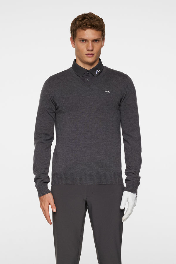 j.lindeberg Lymann Knitted Sweater Dark Grey Melange