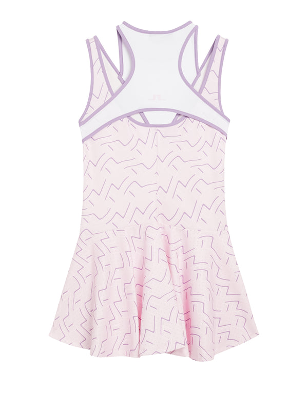 J.lindeberg Matilda Print Dress Outline Bridge Wave Pink