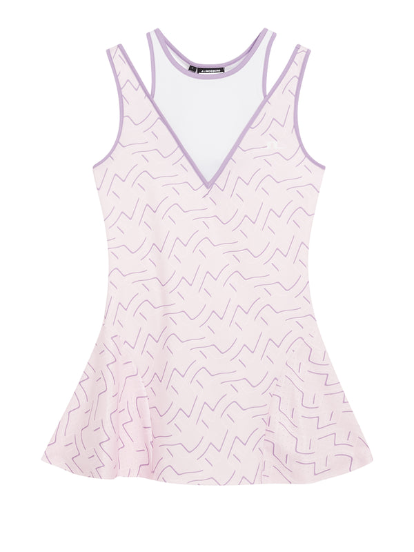 J.lindeberg Matilda Print Dress Outline Bridge Wave Pink