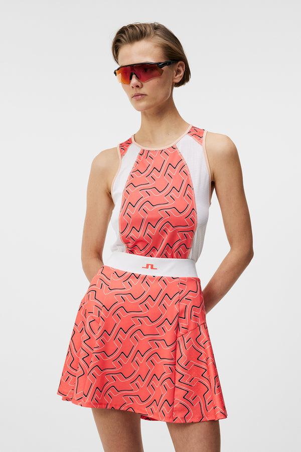 j.lindeberg Miriam Print Top Outline Bridge Wave Coral