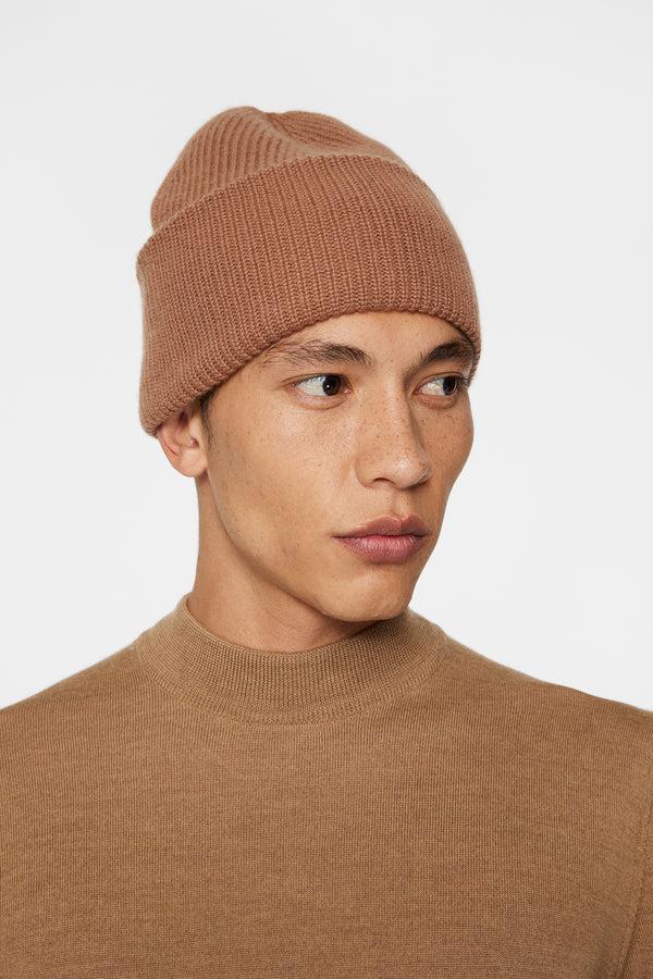 j.lindeberg Monti Cashmere Blend Beanie Tiger Brown