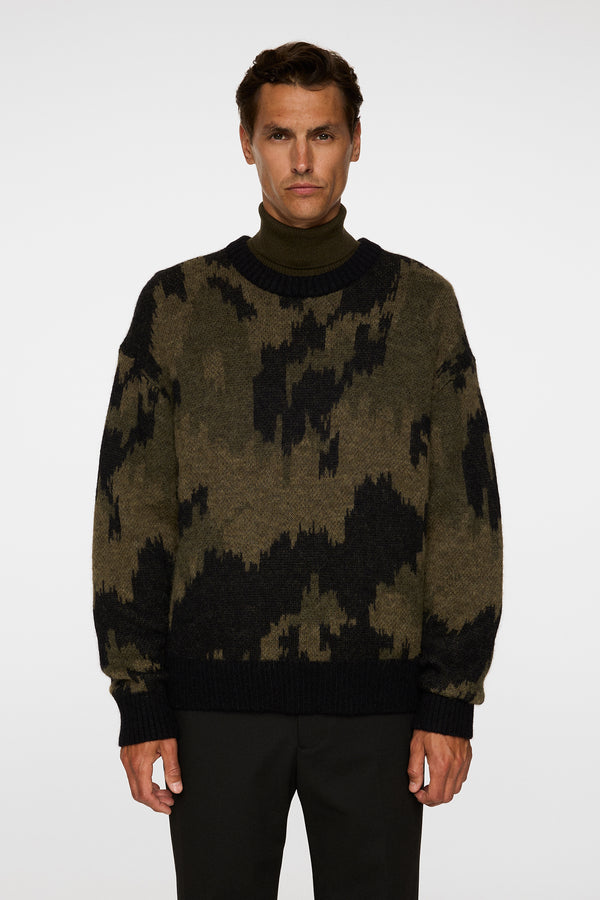 j.lindeberg Nate Graphic Jacquard Knit Forest Green