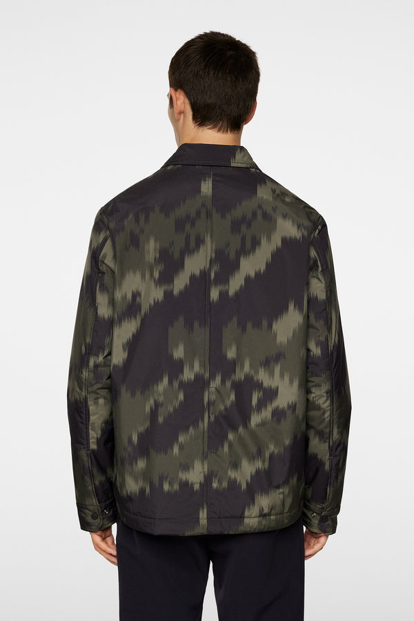 J.lindeberg Nile Print Padded Overshirt Warp Forest L